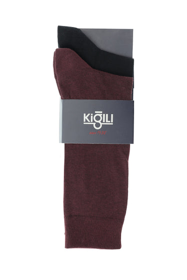 Açık Bordo 2'li Düz Çorap Seti