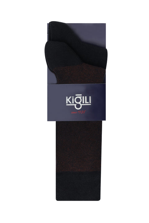 Koyu Siyah 2'li Desenli Çorap Seti