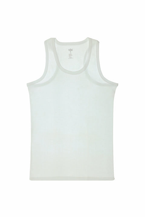 White 2-Piece Cotton Athletic Tank Top Set