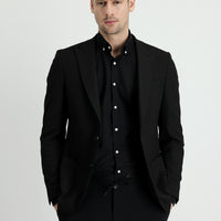 Siyah Relaxed Fit Rahat Kesim Klasik Ceket