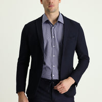 Koyu Lacivert Slim Fit Dar Kesim Spor Ceket