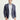 Açık Lacivert Slim Fit Dar Kesim Klasik Desenli Keten Ceket