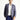 Açık Lacivert Slim Fit Dar Kesim Desenli Spor Keten Karışımlı Ceket