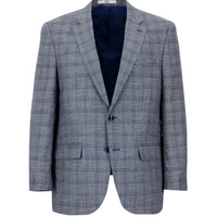 Koyu Lacivert 4 Drop Relaxed Fit Rahat Kesim Ekose Ceket