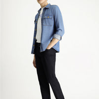 Siyah Slim Fit Dar Kesim Denim Look Likralı Pantolon