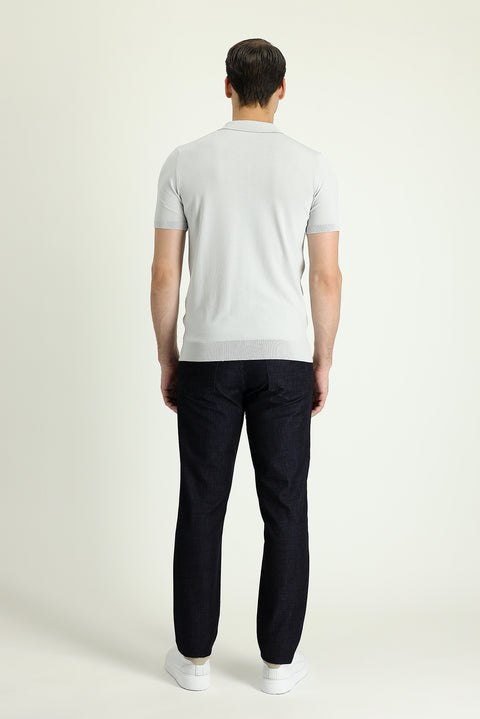 Siyah Regular Fit Standart Kesim Likralı Denim Look Pantolon