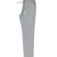 Orta Füme Slim Fit Dar Kesim Beli Lastikli İpli Desenli Likralı Pantolon