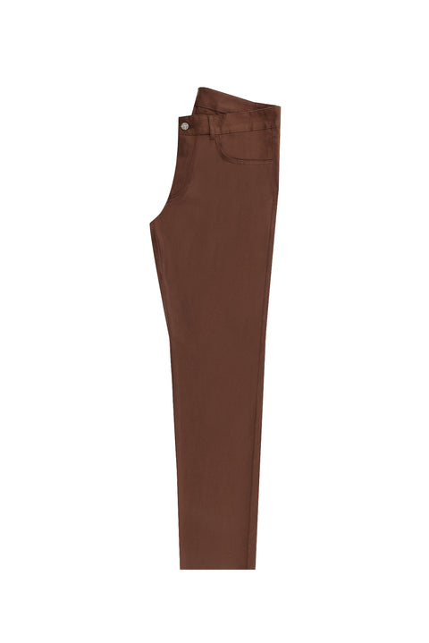 Açık Kahve Slim Fit Dar Kesim Likralı Kanvas / Chino Pantolon