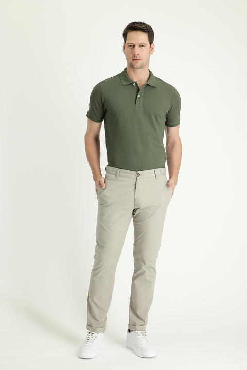 Açık Vizon Regular Fit Standart Kesim Likralı Kanvas / Chino Pantolon