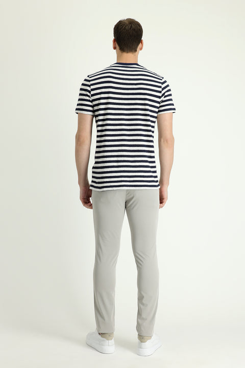 Sand Slim Fit Stretch Sateen Canvas / Chino Trousers