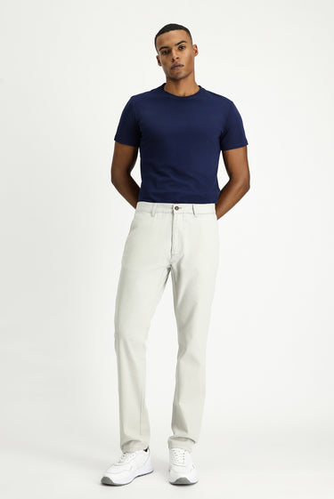 Açık Gri Slim Fit Dar Kesim Likralı Kanvas / Chino Pantolon