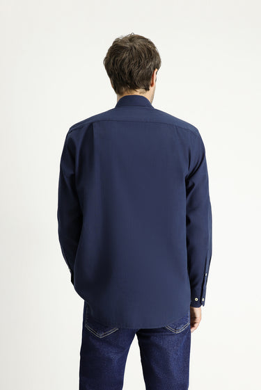 Orta Lacivert Uzun Kol Regular Fit Pamuk Spor Gömlek