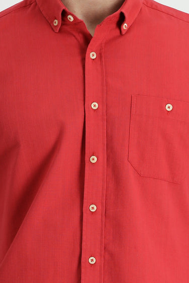 Bayrak Kırmızı Uzun Kol Regular Fit Pamuk Spor Gömlek