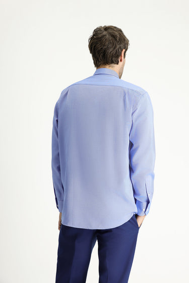 Çivit Mavisi Uzun Kol Regular Fit Spor Pamuklu Gömlek