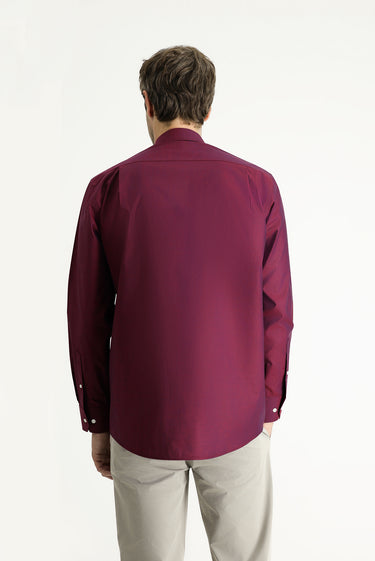 Açık Bordo Uzun Kol Regular Fit Spor Pamuklu Gömlek