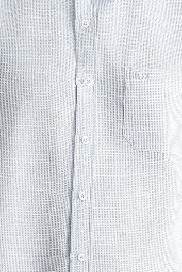 Koyu Mavi  Uzun Kol Regular Fit Desenli Pamuklu Gömlek