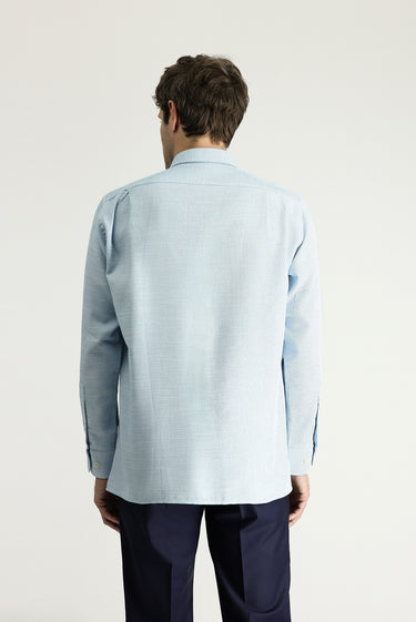 Petrol Yeşili Uzun Kol Regular Fit Desenli Pamuklu Gömlek