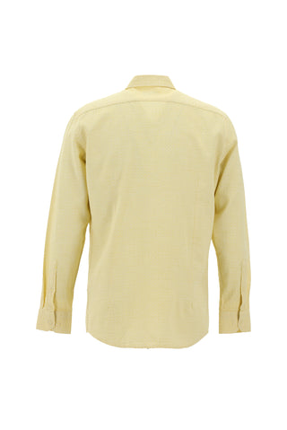 Hardal Uzun Kol Slim Fit Dar Kesim Spor Pamuk Gömlek
