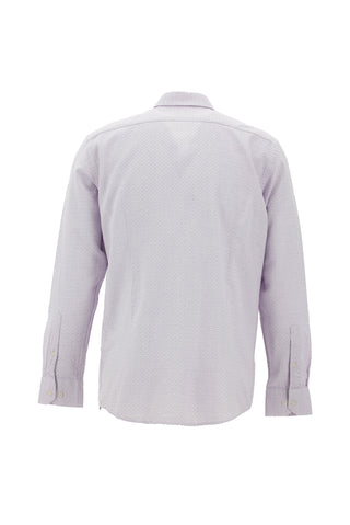 Lila Uzun Kol Slim Fit Dar Kesim Spor Pamuk Gömlek