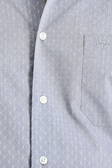 Açık Mavi Uzun Kol Regular Fit Desenli Spor Pamuklu Gömlek