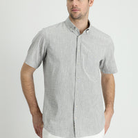 Black Short Sleeve Regular Fit Sport Cotton Shirt
