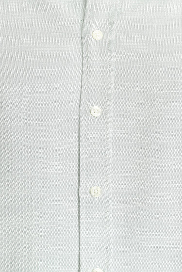 Çimen Yeşili Kısa Kol Regular Fit Keten Görünümlü Pamuklu Gömlek