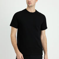 Siyah Bisiklet Yaka Regular Fit Süprem Pamuk Tişört