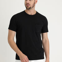 Siyah Bisiklet Yaka Slim Fit Dar Kesim Tişört