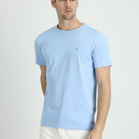 Light Blue Crew Neck Slim Fit Supreme T-Shirt