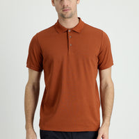 Tarçın Polo Yaka Regular Fit Nakışlı Pamuk Tişört