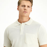 Stone Embroidered Polo Collar Regular Fit Pocketed 100% Cotton T-shirt