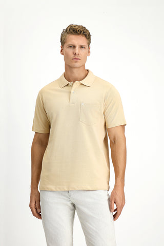 Orta Vizon Polo Yaka Regular Fit Cepli Nakışlı %100 Pamuk Tişört