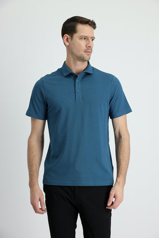 Koyu Petrol Polo Yaka Regular Fit Pamuk Tişört
