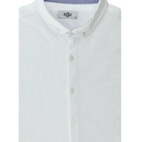 Beyaz Büyük Beden Polo Yaka Pamuklu Gömlek Tişört