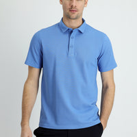 Aviator Blue Polo Collar Slim Fit Narrow Cut Cotton T-Shirt