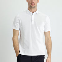 Beyaz Polo Yaka Slim Fit Dar Kesim Pamuk Tişört