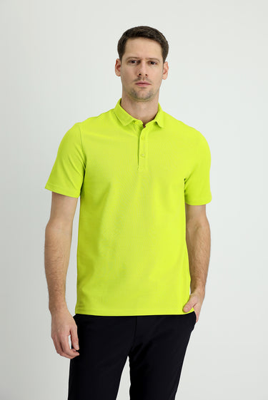 Fıstık Yeşili Polo Yaka Slim Fit Dar Kesim Pamuk Tişört