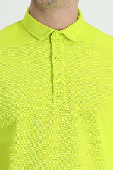 Fıstık Yeşili Polo Yaka Slim Fit Dar Kesim Pamuk Tişört