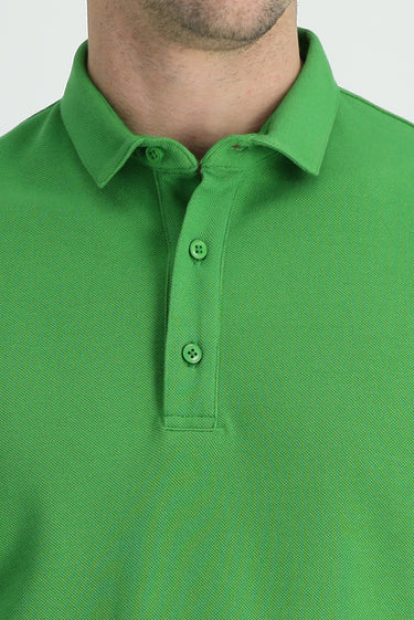Çimen Yeşili Polo Yaka Slim Fit Dar Kesim Pamuk Tişört