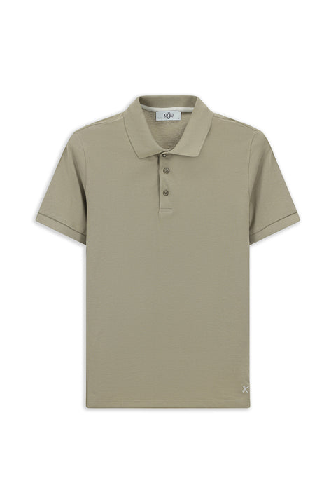 Orta Vizon Slim Fit Dar Kesim Nakışlı Pamuk Polo Yaka Tişört