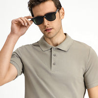 Orta Vizon Slim Fit Dar Kesim Nakışlı Pamuk Polo Yaka Tişört