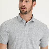 Orta Gri Melanj Slim Fit Dar Kesim Pamuklu Süprem Polo Yaka Tişört