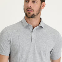 Orta Gri Melanj Slim Fit Dar Kesim Pamuklu Süprem Polo Yaka Tişört