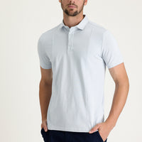 Light Blue Slim Fit Narrow Cut Cotton Supreme Polo Shirt