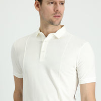 Ekru Slim Fit Dar Kesim Pamuklu Süprem Polo Yaka Tişört
