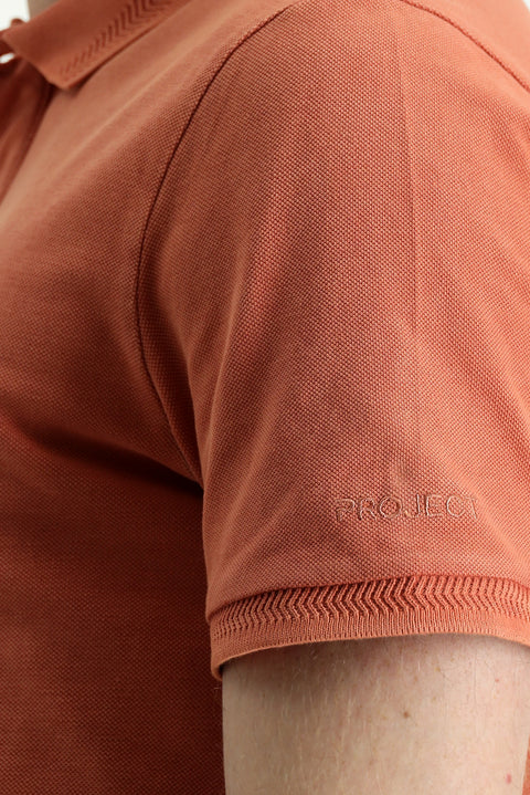 Tarçın Polo Yaka Slim Fit Dar Kesim Nakışlı Pamuk Tişört