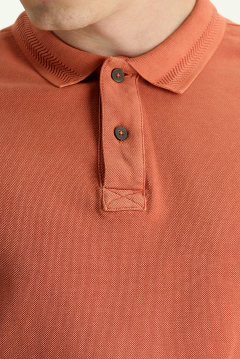 Tarçın Polo Yaka Slim Fit Dar Kesim Nakışlı Pamuk Tişört
