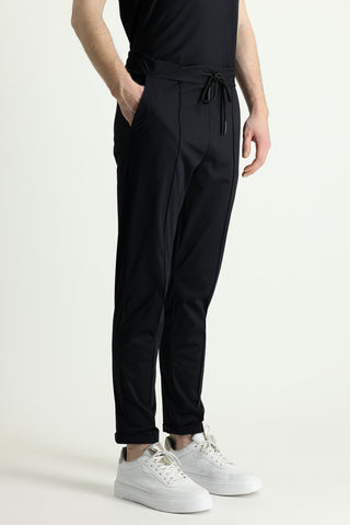 Siyah Techno-Line Slim Fit Dar Kesim Sweatpant / Eşofman Altı