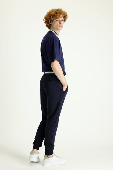 Koyu Lacivert Slim Fit Dar Kesim Pamuklu Sweatpant / Eşofman Altı