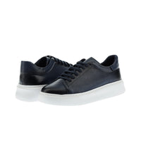 Koyu Lacivert Sneaker Deri Ayakkabı